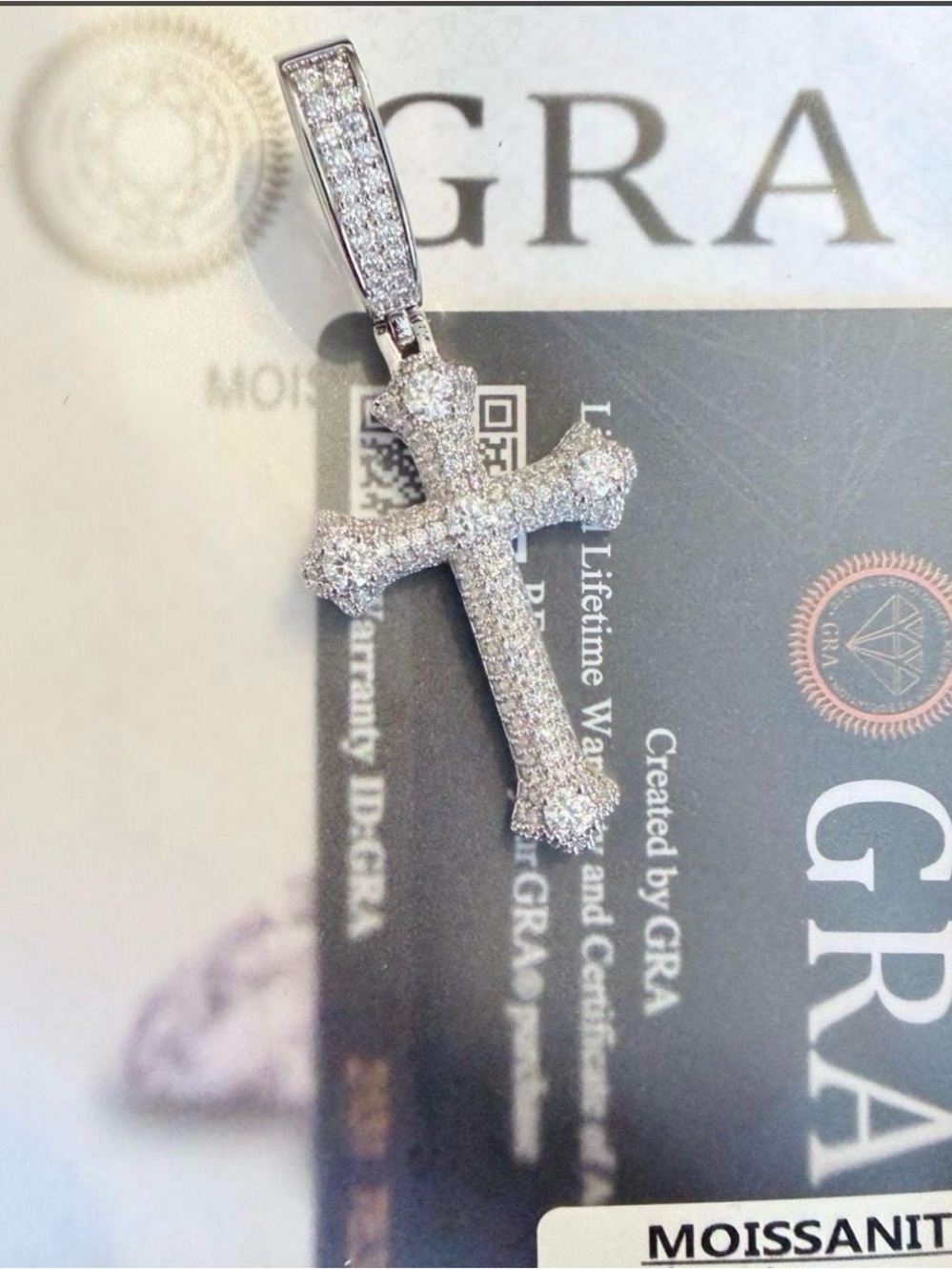 VVS1 Moissanite Diamond Cross Pendant ONLY Necklace in Silver S925